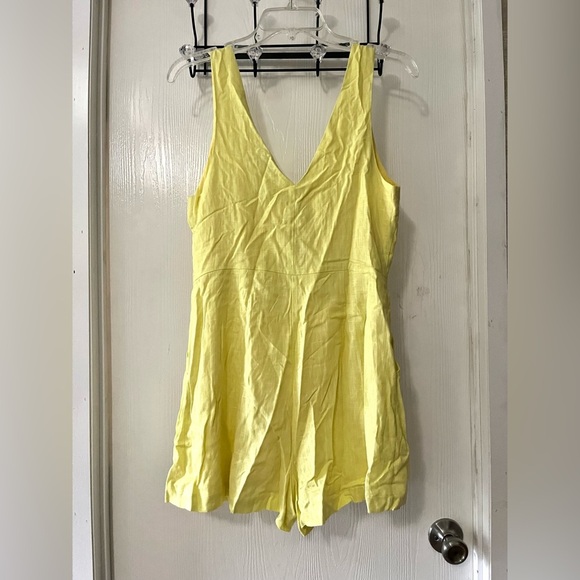 LUSH Canary Yellow Button-Up Romper - Picture 5 of 8
